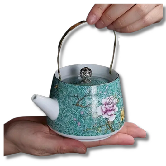 SET THÉIÈRE ET TASSES BLEUES À FLEUR (plus en stock)